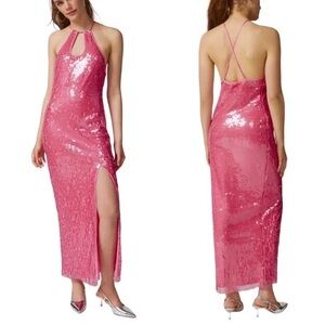 Urban Outfitters UO Harley Sequin Halter Maxi Dress NTW Size Medium